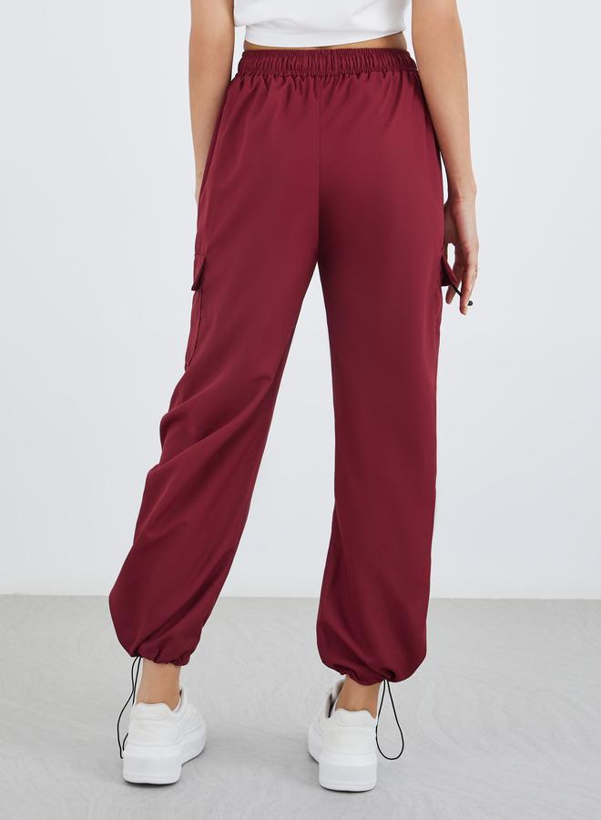 Take Two Solid Drawstring Waist Cargo Pants - Image 4