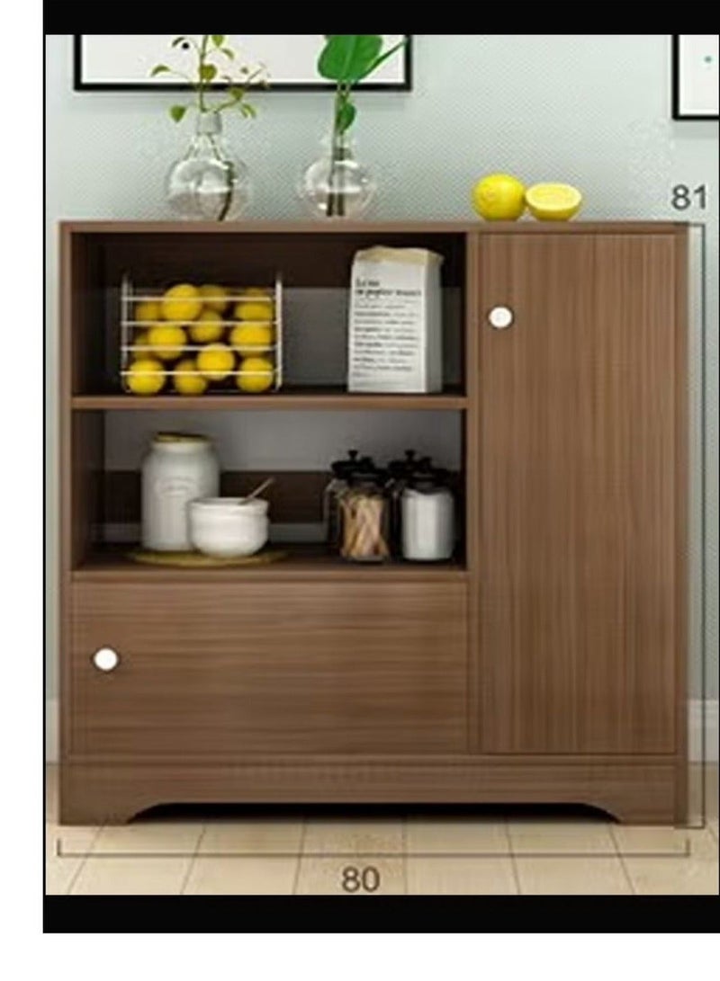 لاكجوري هوم خزانة تخزين جانبية ، خزانة متعددة الاستخدام لغرفة المعيشة والمكتب ، وللمطبخ ، خزانة ركن القهوة، مساحة تخزين مع ثلاث أرفف وبابين - Image 4