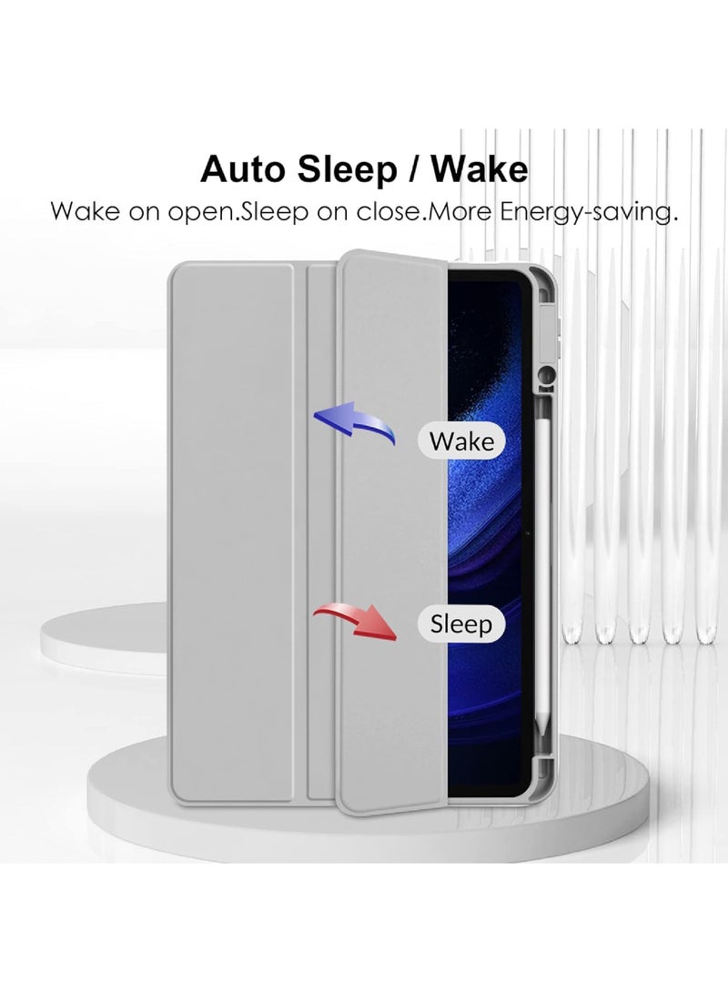 Rock Pow Case for Xiaomi Pad 6/Pad 6 Pro 11 inch Auto Wake & Sleep Slim Trifold Stand Case Cover with Pencil Holder Clear Trasparent Back Shell Csae for Xiaomi Pad 6 11inch/Xiaomi Pad 6 Pro 11inch - Image 2