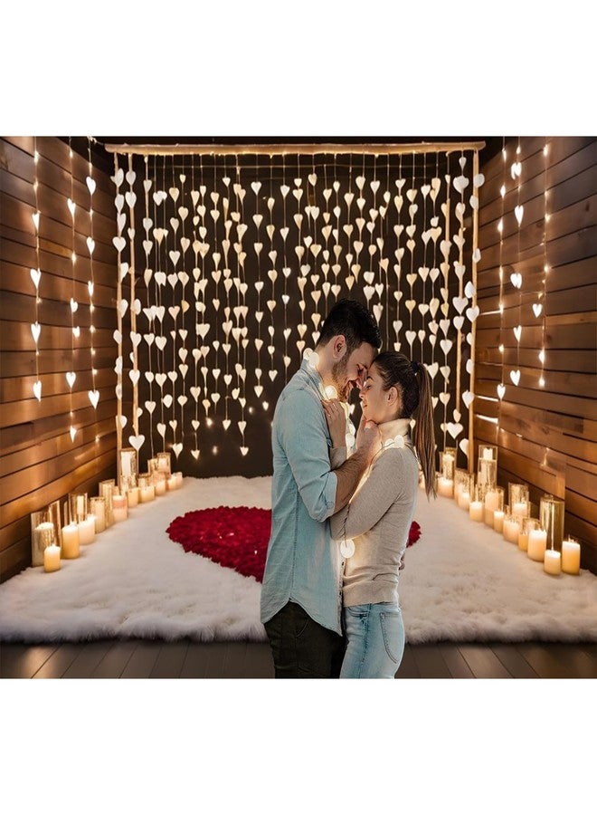خلفيات تصوير عيد الحب من باوتشيكو، مقاس 10×8 قدم، بتصميم قلب وزهرة وخشب بني ووردة ومصباح وشمعة وسجادة بيضاء، مثالية لجلسات التصوير في عيد الحب، وحفلات توديع العزوبية، وأعياد الميلاد. - Image 3