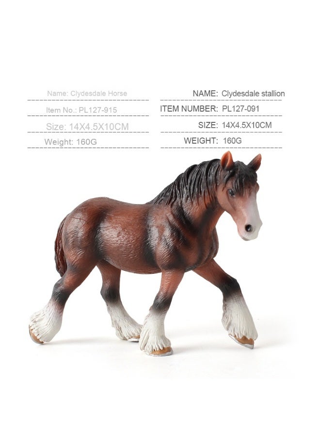 NIBEMINENT Children's Realistic Clydesdale Pony Foal Model Toy