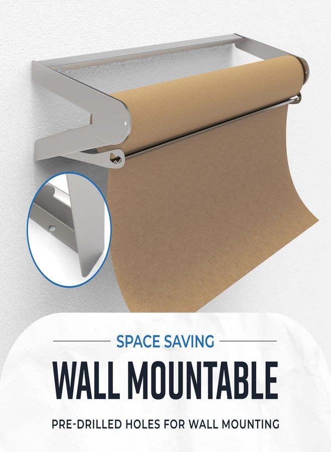 برايكو جودز موزع وقاطع لفائف ورق برايكو جودز مقاس 36 بوصة، قابل للتركيب على الحائط وسطح طاولة مانع للانزلاق، إطار فولاذي متين - حامل ورق كرافت، ورق جزارة، ورق تجميد، ورق تغليف - للمنزل، المكتب، المشاريع الحرفية - Image 4