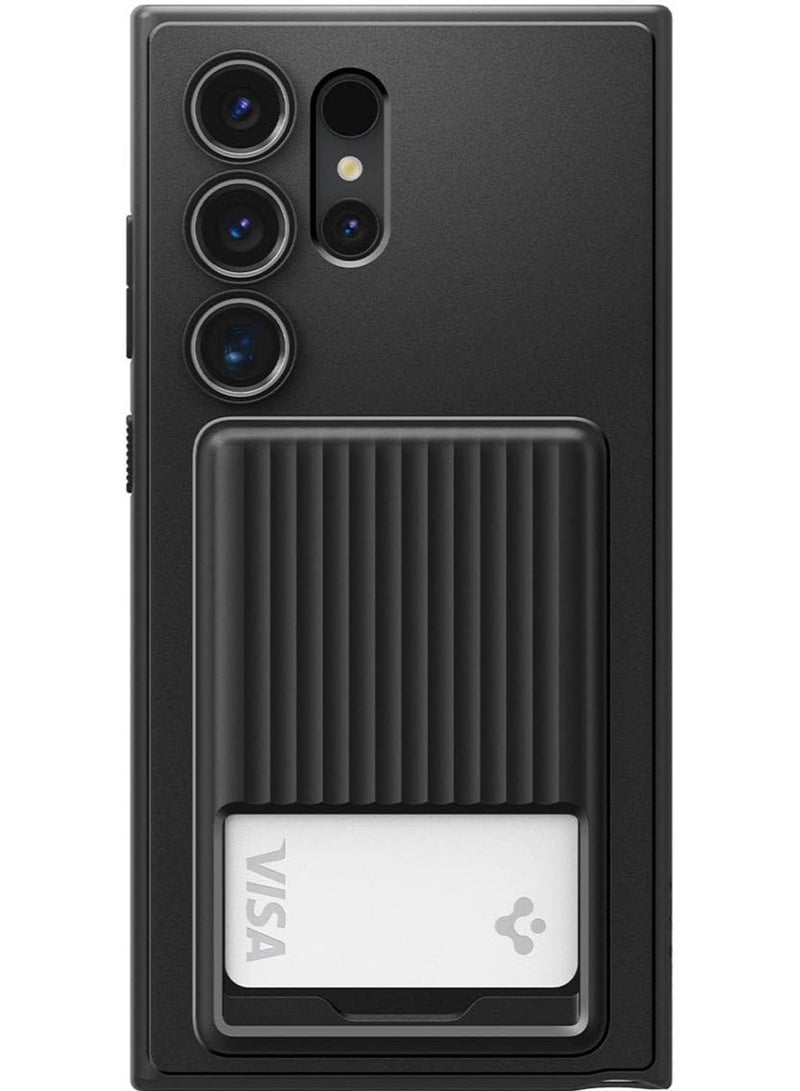 Spigen Liquid Slot for Samsung Galaxy S24 Ultra Case Cover Card Holder - Matte Black - Image 2