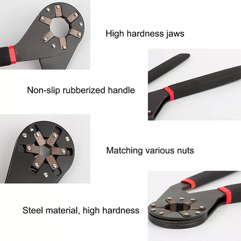 kunya Hexagon Universal Wrench MultiFunction Adjustable Bionic Plier Spanner Repair Hand Tool 8 Inches Single Sided Bionic Wrench - Image 5