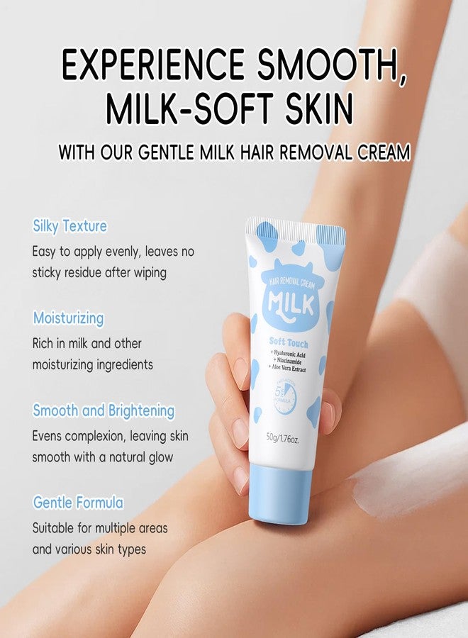 Deepmind Milk Hair Removal Cream & Body Lotion Set for Women and Men, Sensitive Skin Hair Removal Cream for Underarm, Arm, Back, Chest, and Legs, with Soothing Moisturizing Lotion, Suitable for All Skin Types - Image 3
