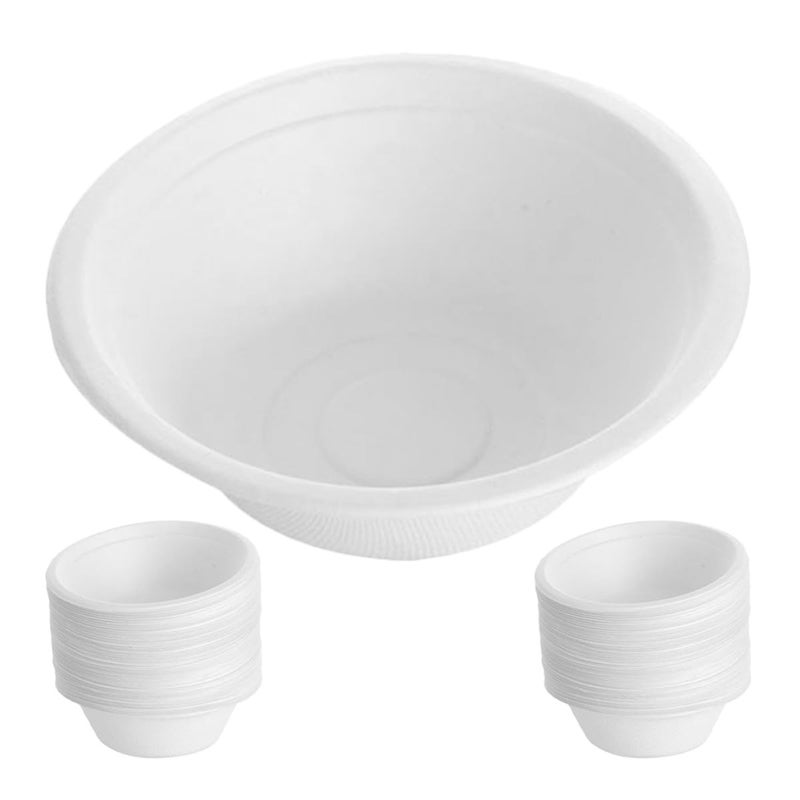 Biodegradable Pulp Soup Bowls 500ml 100pcs Disposable For Takeaway Camping Bbq Serving - Image 2