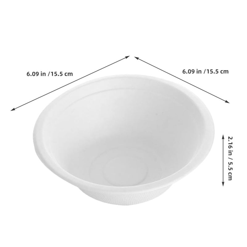 Biodegradable Pulp Soup Bowls 500ml 100pcs Disposable For Takeaway Camping Bbq Serving - Image 3