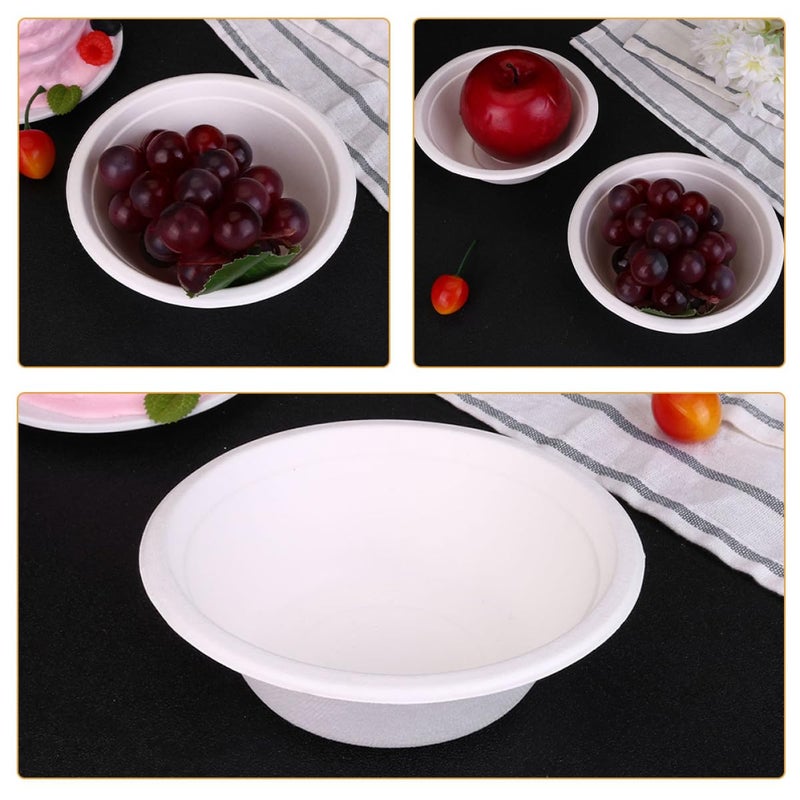 Biodegradable Pulp Soup Bowls 500ml 100pcs Disposable For Takeaway Camping Bbq Serving - Image 4