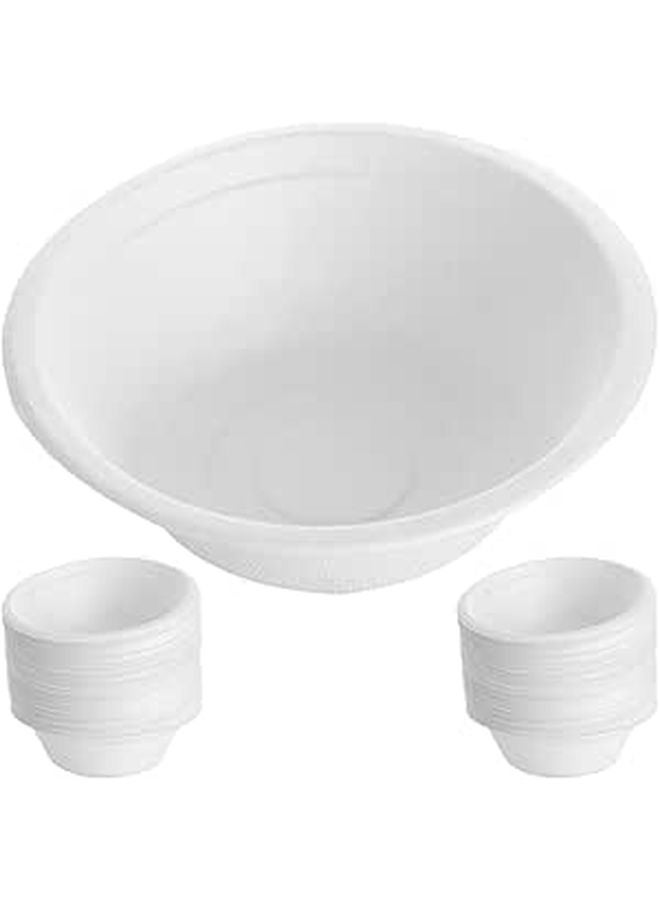 Biodegradable Pulp Soup Bowls 500ml 100pcs Disposable For Takeaway Camping Bbq Serving - Image 1