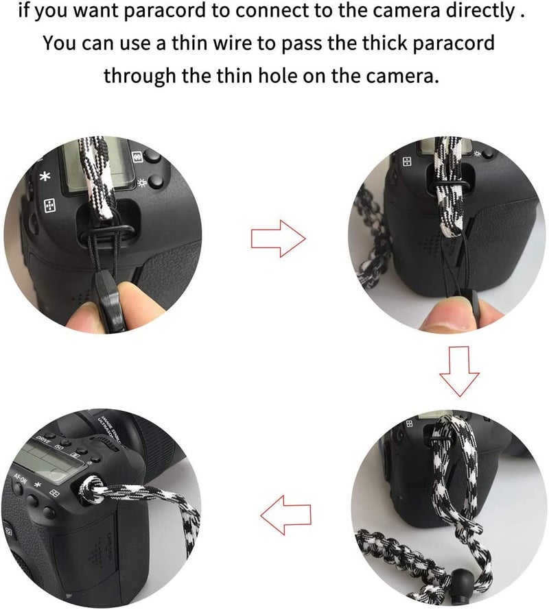 coku Adjustable Camera Wrist Strap Paracord Adjustable Bracelet Quick Release Connector Fits for All Camera & DSLR Mirrorless & Binoculars - Image 4
