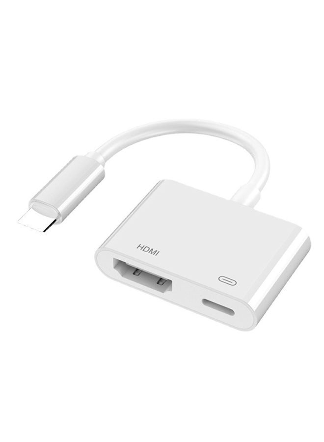 Suitable For Apple Mobile Phone To TV Screen Conversion Cable Lightning To HDMI HD With The Same Screen Line Free Of Power Supply-Color:Free Power Supply White 【bare Metal】 - Image 2