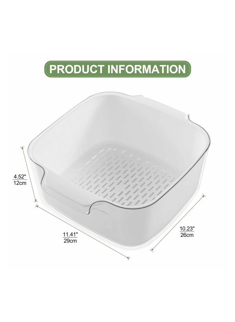 سيوسي syosi مطبخ colanders وعاء مجموعة ، سلة الفاكهة والخضار ، 2 في 1 الفاكهة فلتر الشاشة ، السباغيتي البلاستيك سلة الصرف الصحي ، سلطة ، لا تحتوي على ثنائي الفينول أ تخزين صينية  - Image 2