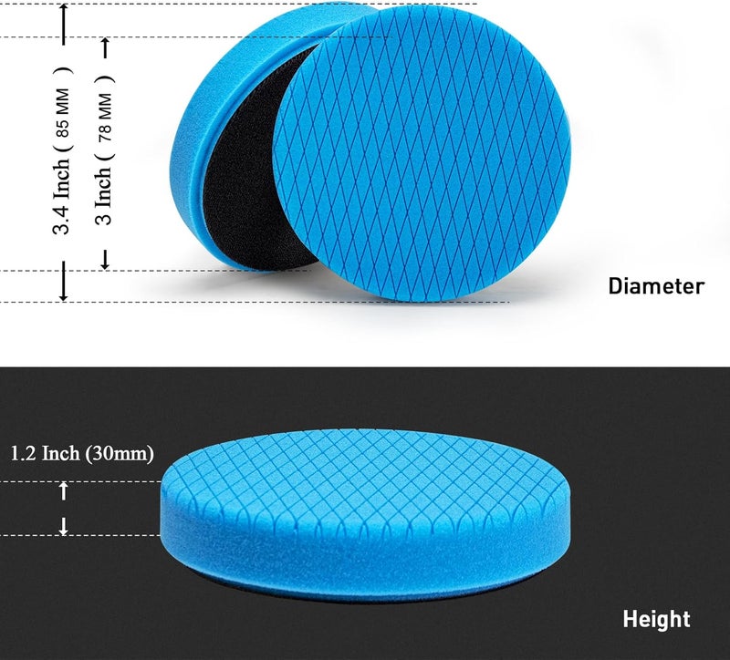 Autolock 3" Buffing Polishing Pads, 6Pcs 3.5 Inch 85mm Face for 3 Inch Backing Plate, Compound Buffing Sponge and Woolen Pads, Cutting Polishing Pad Kit for Car Buffer Compounding, Polish and Wax - Image 2