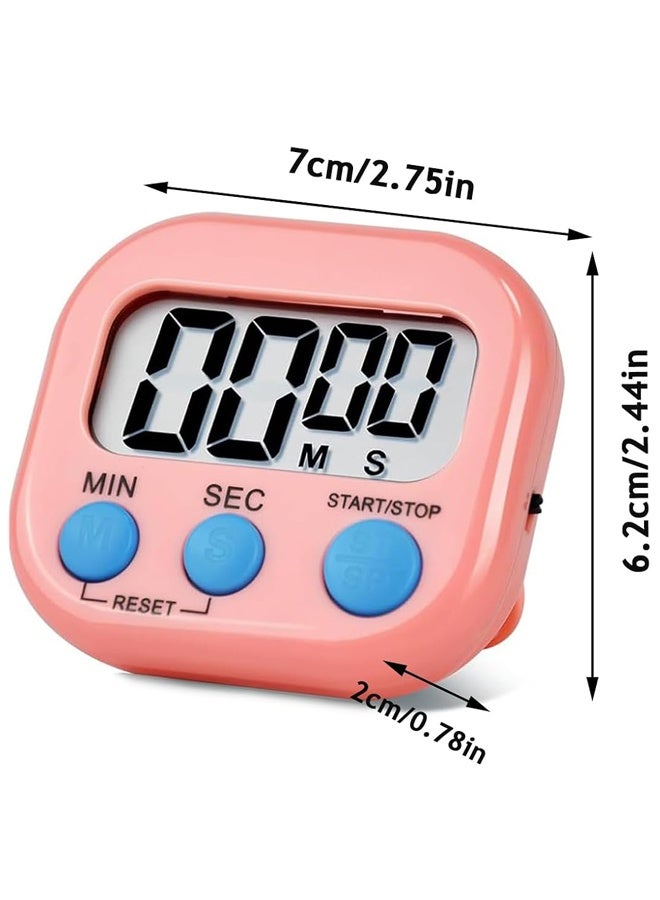 4 Pcs Digital Timer, Minute Cooking Timer, Classroom Timer, 4 Color Magnetic Time Timer Alarm Clock for Kitchen Cooking Classroom Gym Study Teeth Cleaning Kids Children (Not Including Battery) - Image 2