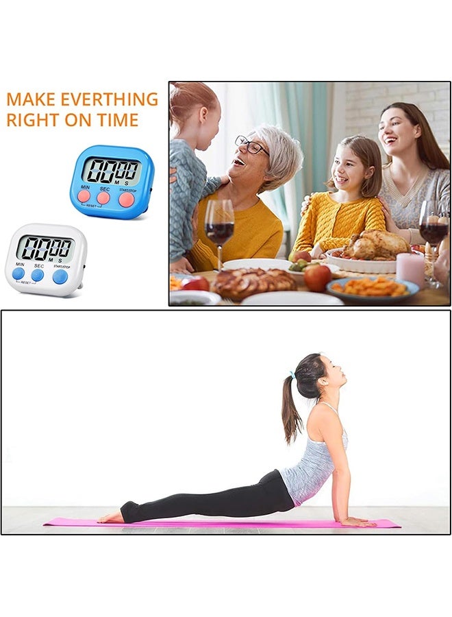 4 Pcs Digital Timer, Minute Cooking Timer, Classroom Timer, 4 Color Magnetic Time Timer Alarm Clock for Kitchen Cooking Classroom Gym Study Teeth Cleaning Kids Children (Not Including Battery) - Image 5