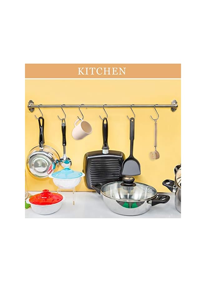 PROMASS promass Stainless Steel S Hooks Multi-functional 4 Inch Metal Hanging Hooks with Ball End for Spoons, Pans, Towels, Suitable for Kitchen, Bathroom, Office 20 Pieces (Silver)  - Image 2