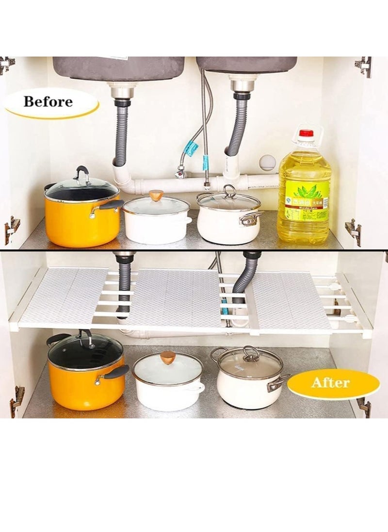 JOMILA Wardrobe Tension Rack and Rod Extendable Adjustable Storage Shelf Separator Cabinet Divider Wardrobe Shoe Wardrobe Organizer DIY Bedroom 24cm Wide Adjustable Length 75-120cm  - Image 5