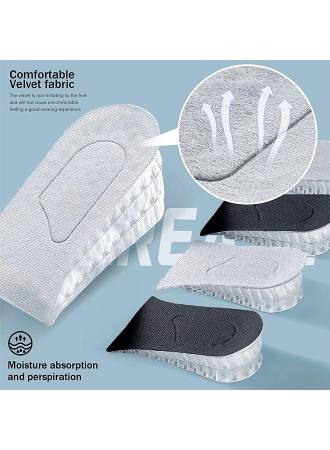 HY Height Increase Heel Pad Gel Height Increase Insole, Invisible Heel Lift Inserts, 3-Layer 5cm Gel Adjustable Shoe Insert Lift for Men and Women (1 Pair, Gray) - Image 2