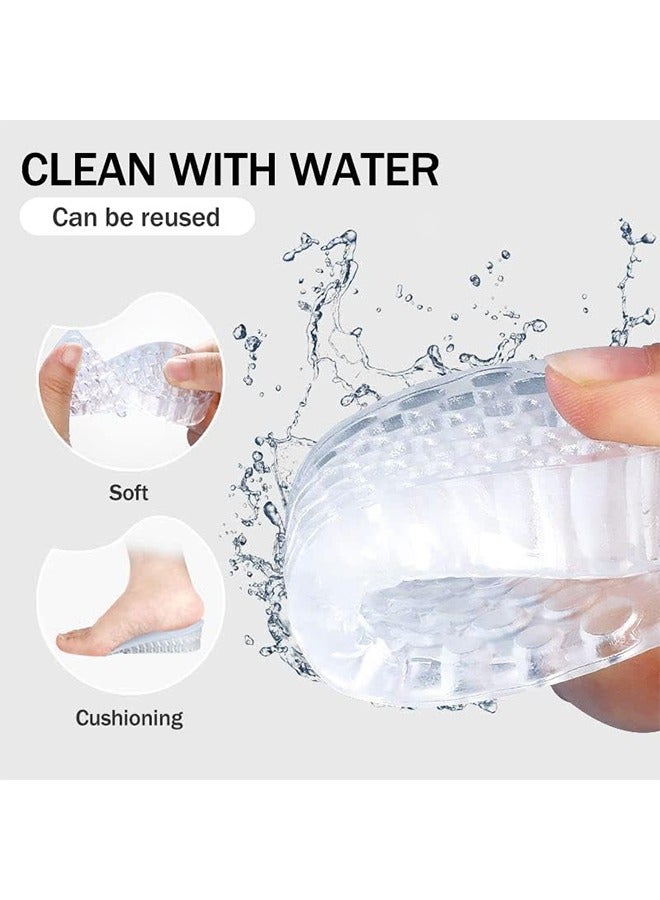 HY Height Increase Heel Pad Gel Height Increase Insole, Invisible Heel Lift Inserts, 3-Layer 5cm Gel Adjustable Shoe Insert Lift for Men and Women (1 Pair, Gray) - Image 5