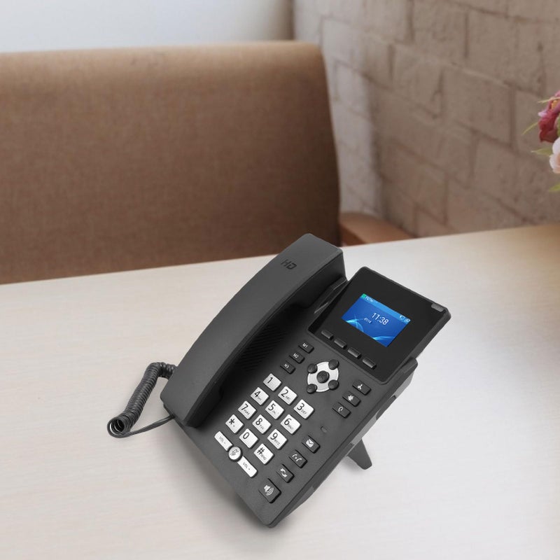 Dual Port Gigabit Ethernet VoIP Phone With 2 4 Inch Color Display For Business Desktop - Image 4