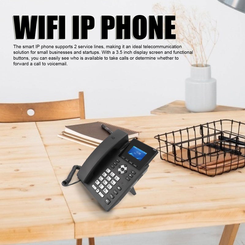 Dual Port Gigabit Ethernet VoIP Phone With 2 4 Inch Color Display For Business Desktop - Image 3