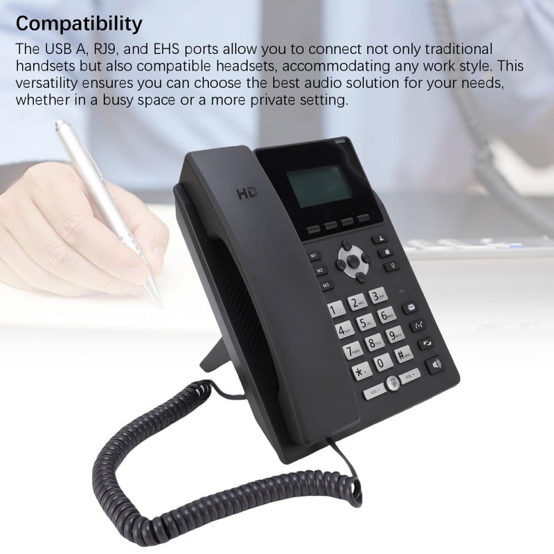 Dual Port Gigabit Ethernet VoIP Phone With 2 4 Inch Color Display For Business Desktop - Image 5