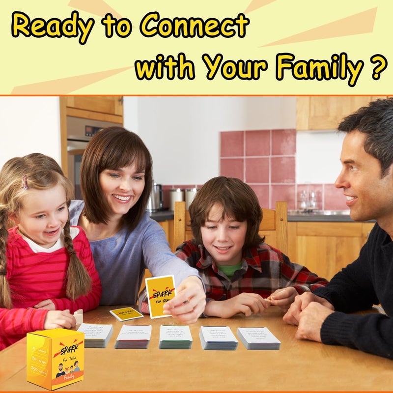 QUALEAP Conversation Cards for Family - Spark Family Conversations - Family Card Games for Adults, Teens, Kids - Chat Cards Family Pack (250 Cards) - Image 5