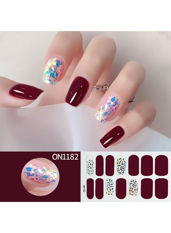 NIBEMINENT 56 Pieces False Nails Set,Diy Manicure Nail Salon Varnish Nail Art，Nail Patches，Full Coverage Nail Stickers，Fake Nails - Image 4