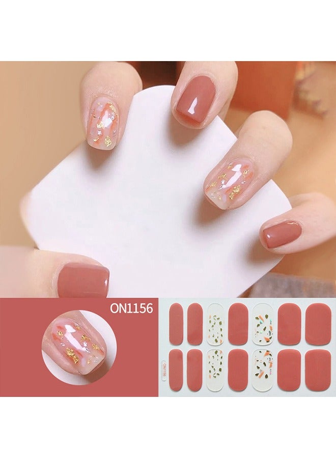 NIBEMINENT 56 Pieces False Nails Set,Diy Manicure Nail Salon Varnish Nail Art，Nail Patches，Full Coverage Nail Stickers，Fake Nails - Image 2