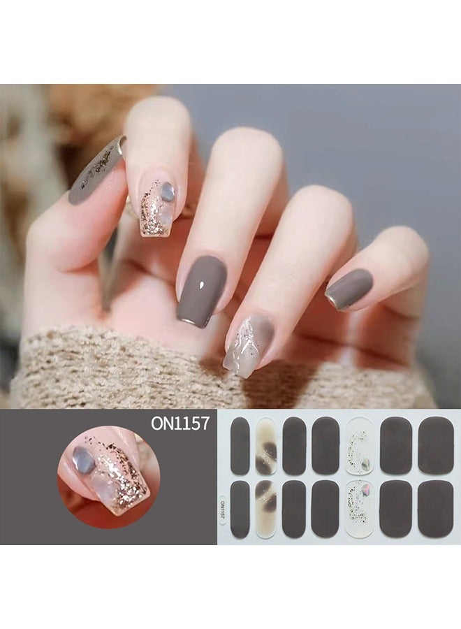 NIBEMINENT 56 Pieces False Nails Set,Diy Manicure Nail Salon Varnish Nail Art，Nail Patches，Full Coverage Nail Stickers，Fake Nails - Image 5