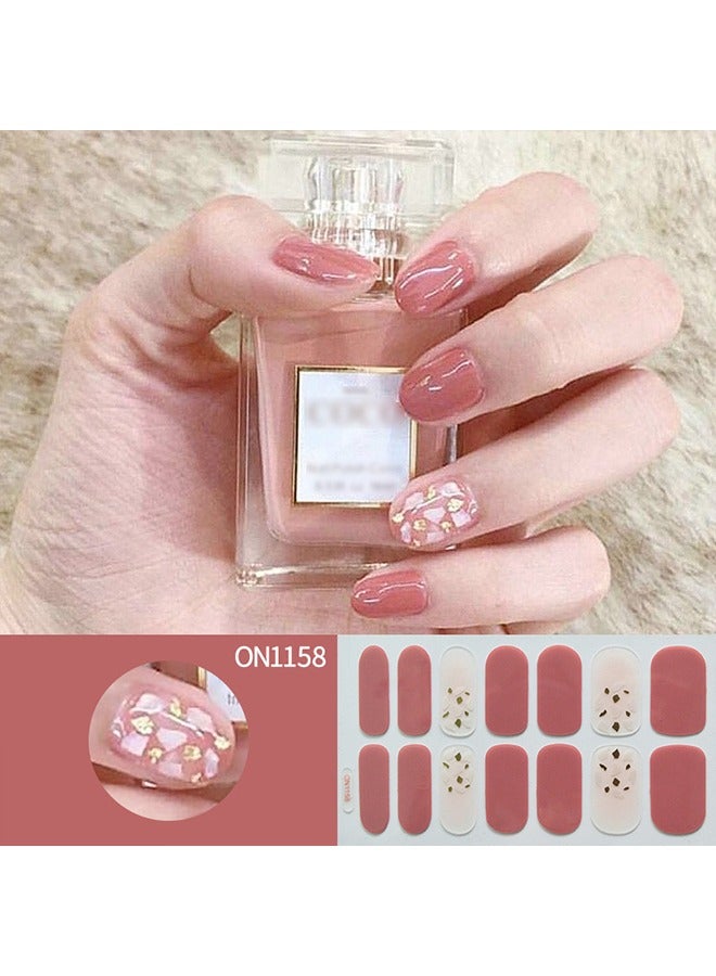 NIBEMINENT 56 Pieces False Nails Set,Diy Manicure Nail Salon Varnish Nail Art，Nail Patches，Full Coverage Nail Stickers，Fake Nails - Image 3