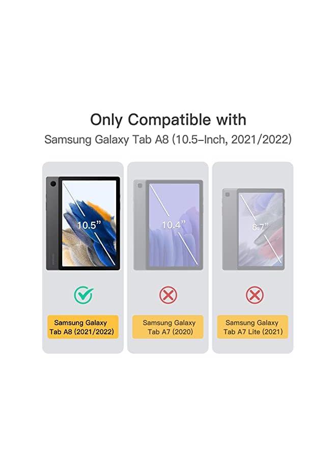 Jetech Kids Case For Samsung Galaxy Tab A8 10.5-Inch 2022 (Sm-X200/X205/X207) With Built-In Screen Protector, Shockproof Full-Body Handle Stand Tablet Protective Cover (Black) - Image 2
