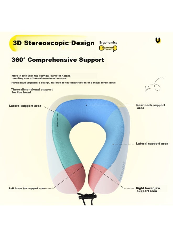 Witgoer U-shaped Neck Pillow, U-shaped Car And Airplane Headrest, High-speed Rail Travel Pillow, Portable And Collapsible, Nap Aid - Image 4