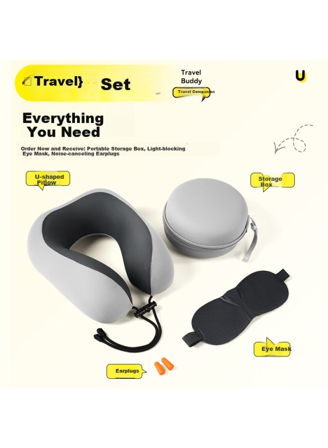 Witgoer U-shaped Neck Pillow, U-shaped Car And Airplane Headrest, High-speed Rail Travel Pillow, Portable And Collapsible, Nap Aid - Image 2