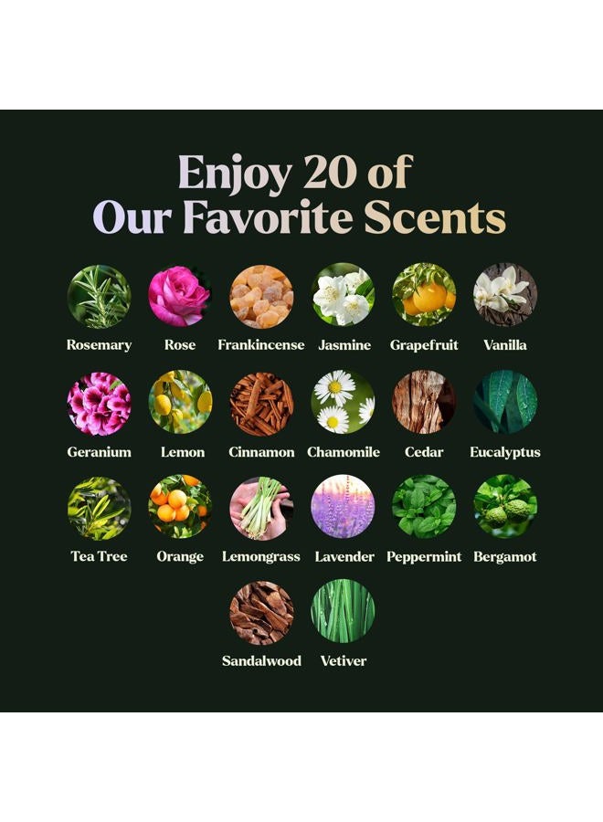 Lagunamoon Essential Oils Set - Top 20 Gift Set Oils for Diffusers, Humidifiers, Massages, Aromatherapy, Candle Making, Skin & Hair Care - Peppermint, Tea Tree, Lavender, Eucalyptus, Lemongrass (10mL) - Image 5