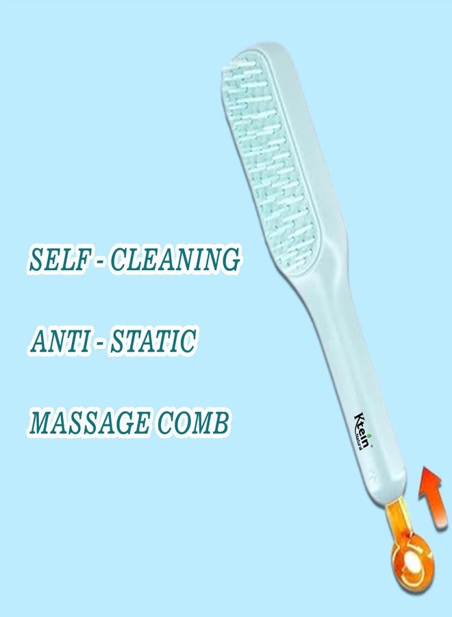 Ktein Self-Cleaning Anti-Static Hair Brush | Massage & Styling Brush with Retractable Rotary Lift Comb for Easy Cleaning - Image 4