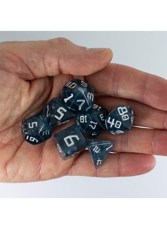 بالادين رول بلايينج - لعبة Starfarer Sci-Fi Rpg Dice - 'Mothership' - رمادي/أزرق مع دوامات بيضاء - Image 1