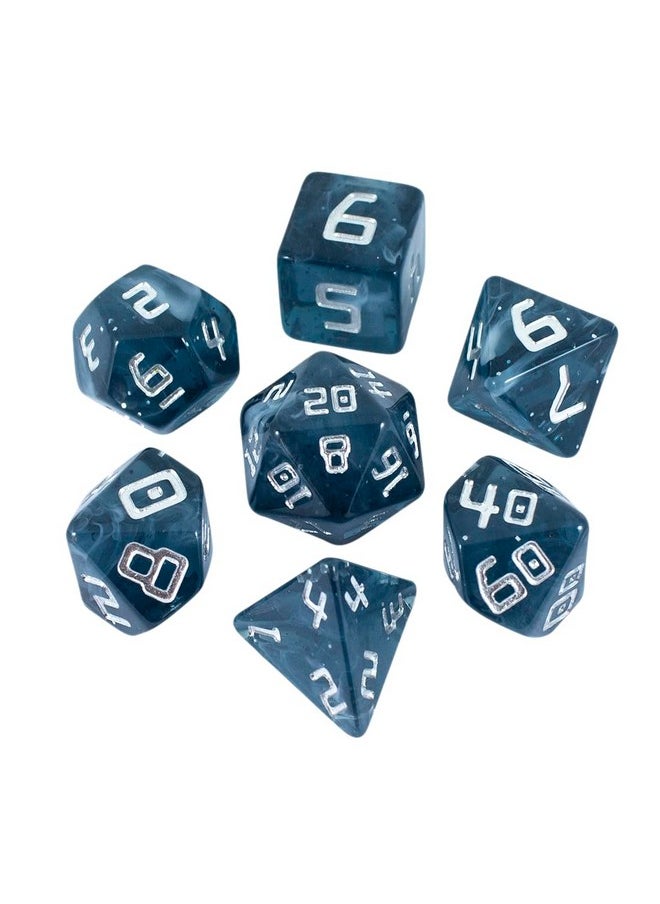 بالادين رول بلايينج - لعبة Starfarer Sci-Fi Rpg Dice - 'Mothership' - رمادي/أزرق مع دوامات بيضاء - Image 1