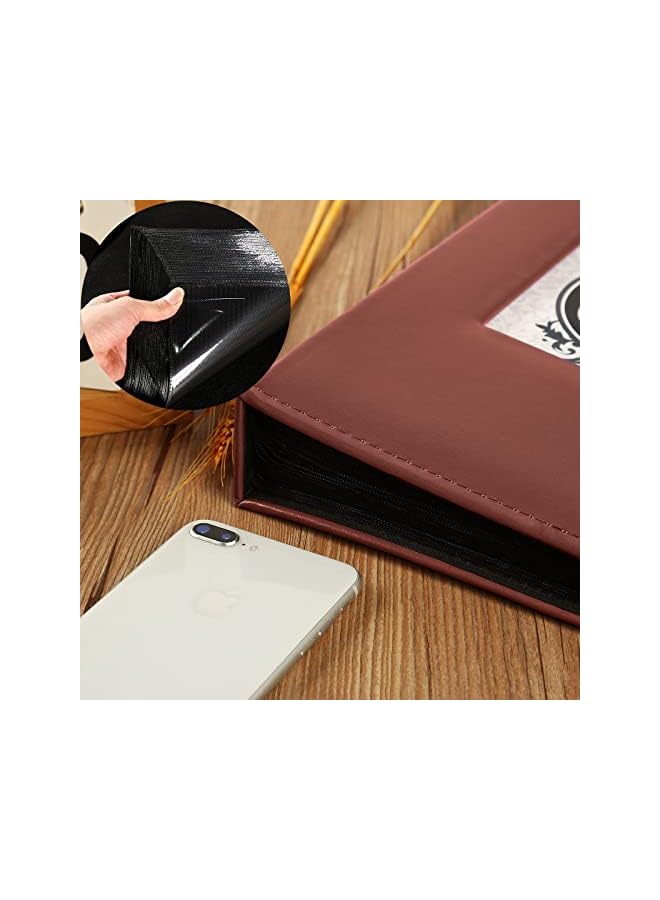 The Bros Photo Album, 300 4x6In Pockets Photos, Leather Cover Extra Large Capacity Family Wedding Anniversary Baby Picture Albums Holds 300 Horizontal and Vertical Photos (Brown) - Image 4