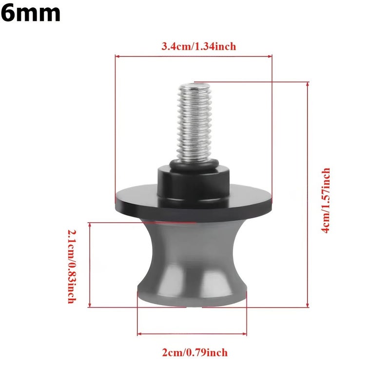 6mm Motorcycle Swingarm Spool Slider Stand Screws Green 2pcs For YZF R1 R R3 R6 R7 R9 R25 R125 2013 2023 MT 03 2005 2022 MT09 MT10 - Image 2