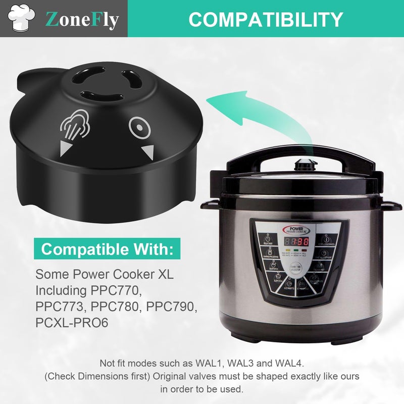 ZoneFly Original Pressure Release Valve Compatible with Power Cooker Pressure Cooker XL Including PPC770, PPC773, PPC780, PPC790, PCXL-PRO6. Emeril Lagasse Pressure 6Qt 8Qt - Image 3