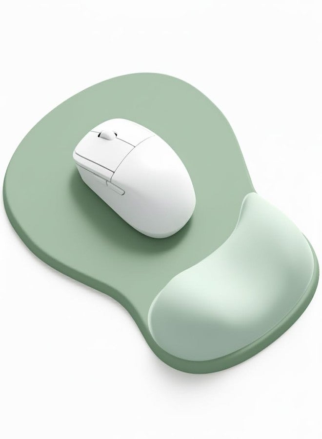 eulps Mouse Pad with Gel Wrist Rest, Ergonomic Comfortable Computer Wrist Support for Laptop, Pain Relief Mousepad with Non-Slip PU Base for Office & Home (Green) - Image 1
