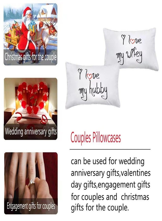 DasyFly I Love My Wifey and I Love My Hubby Couples Pillowcases,His Hers 2nd Anniversary Wedding Gifts for The Couple,Romantic Valentine's Day for Husband and Wife - Image 4
