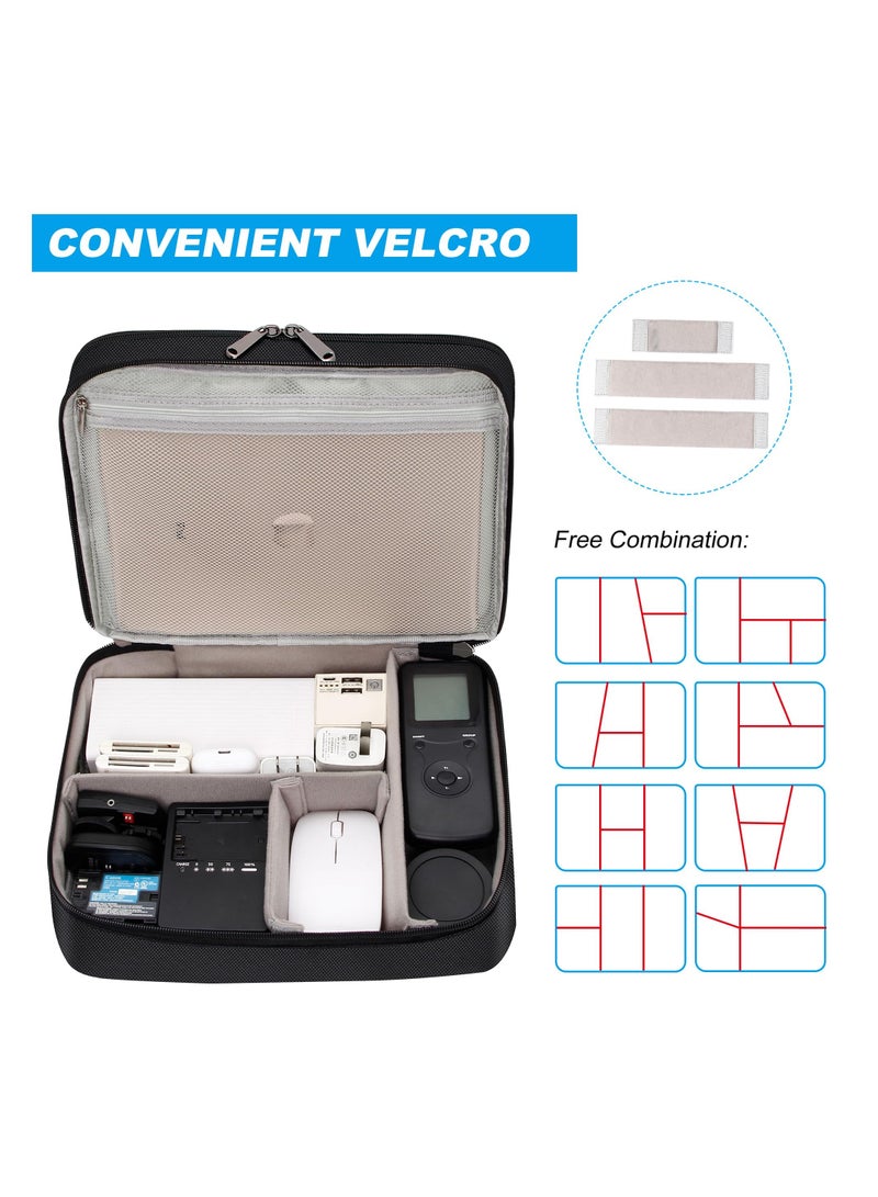 Zikra Electronic Organizer Travel Case, Travel Cord Organizer Case Portable Waterproof Cable Organizer Bag, Durable and Waterproof Cationic Fabric, for Charger, Cord, USB, Power Bank, Earphone - Image 5