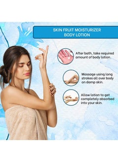 MNT Skin Fruits Moisturizing Body Lotion With Apple Papaya & Grapes Extract For Deep Moisturizing & Soft Skin 300 Ml  - Image 3