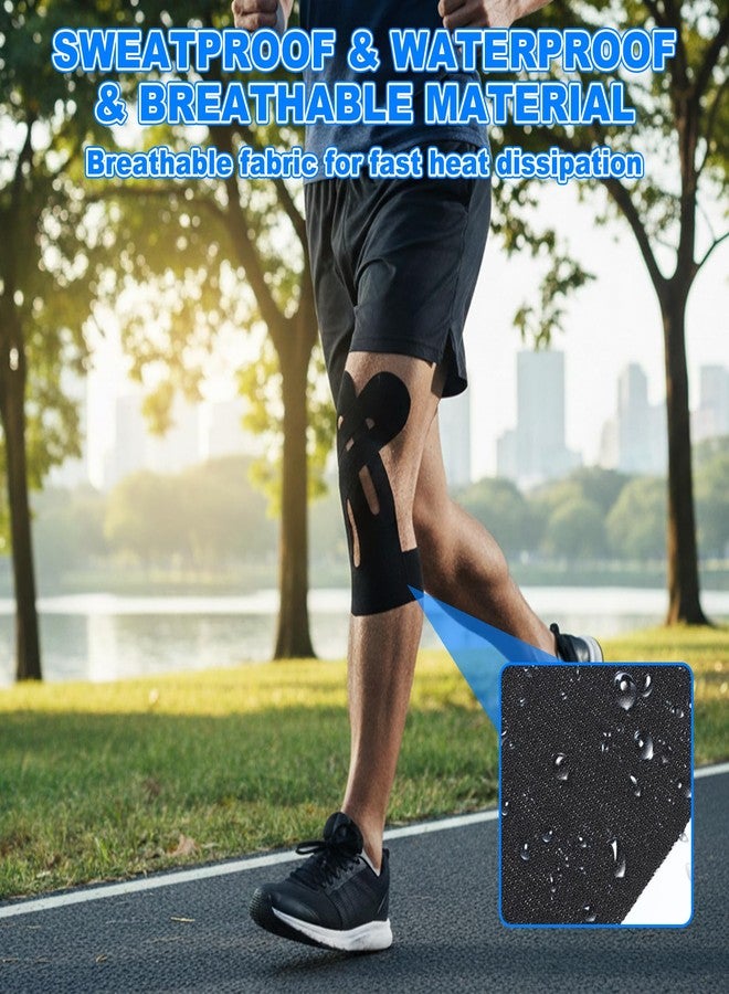 Qianyu 10 Pcs Precut Kinesiology Tape for Knees Knee Tape for Pain Relief Support Elastic Waterproof Sports Tapes Breathable Pre Cut Athletic Tapes for Workout Recovery Sports - Image 5