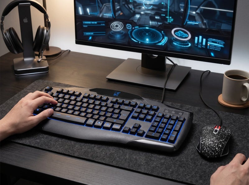 G12 Wired Gaming Keyboard and Mouse Combo with LED Lighting, USB Connectivity, Black, Suitable for Gaming and Everyday Use - Image 4