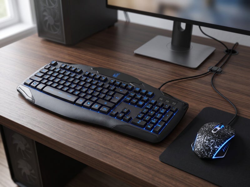 G12 Wired Gaming Keyboard and Mouse Combo with LED Lighting, USB Connectivity, Black, Suitable for Gaming and Everyday Use - Image 3