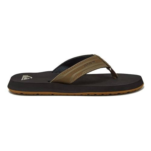 Quiksilver boys Youth Monkey Wrench Flip Flop (Little Kid/Big Kid) Sandal, Tan - Solid, 4 Big Kid US - Image 2