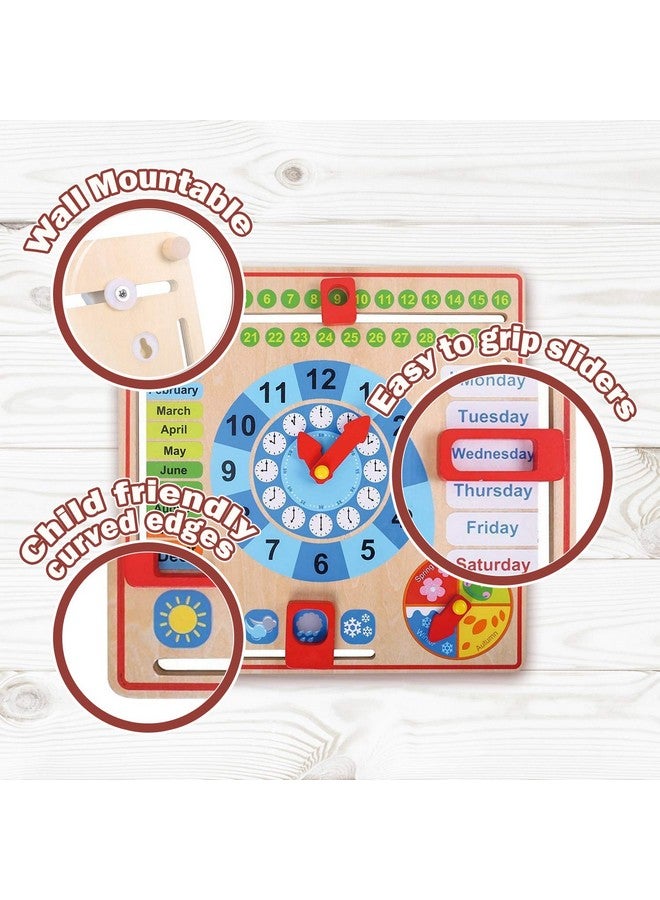 Pidoko Kids Pidoko Kids Montessori Toys for Toddlers 3 Years - 4 Year Old Learning Materials for Preschool - All About Today Board - Wooden Calendar and Learning Clock - Educational Gifts for Boys and Girls - Image 5